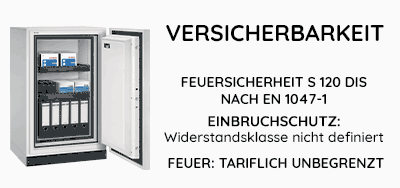 Datensicherungsschränke Serie S - Feuersicherheit  S 120 DIS nach EN 1047-1