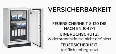 Datensicherungsschränke Serie S - Feuersicherheit  S 120 DIS nach EN 1047-1